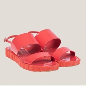 Salvatore Ferragamo Sandals Luisa Women Patent Leather Orange Coral NWOT